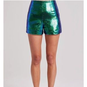 KARLA IRIDESCENT GREEN SHORTS